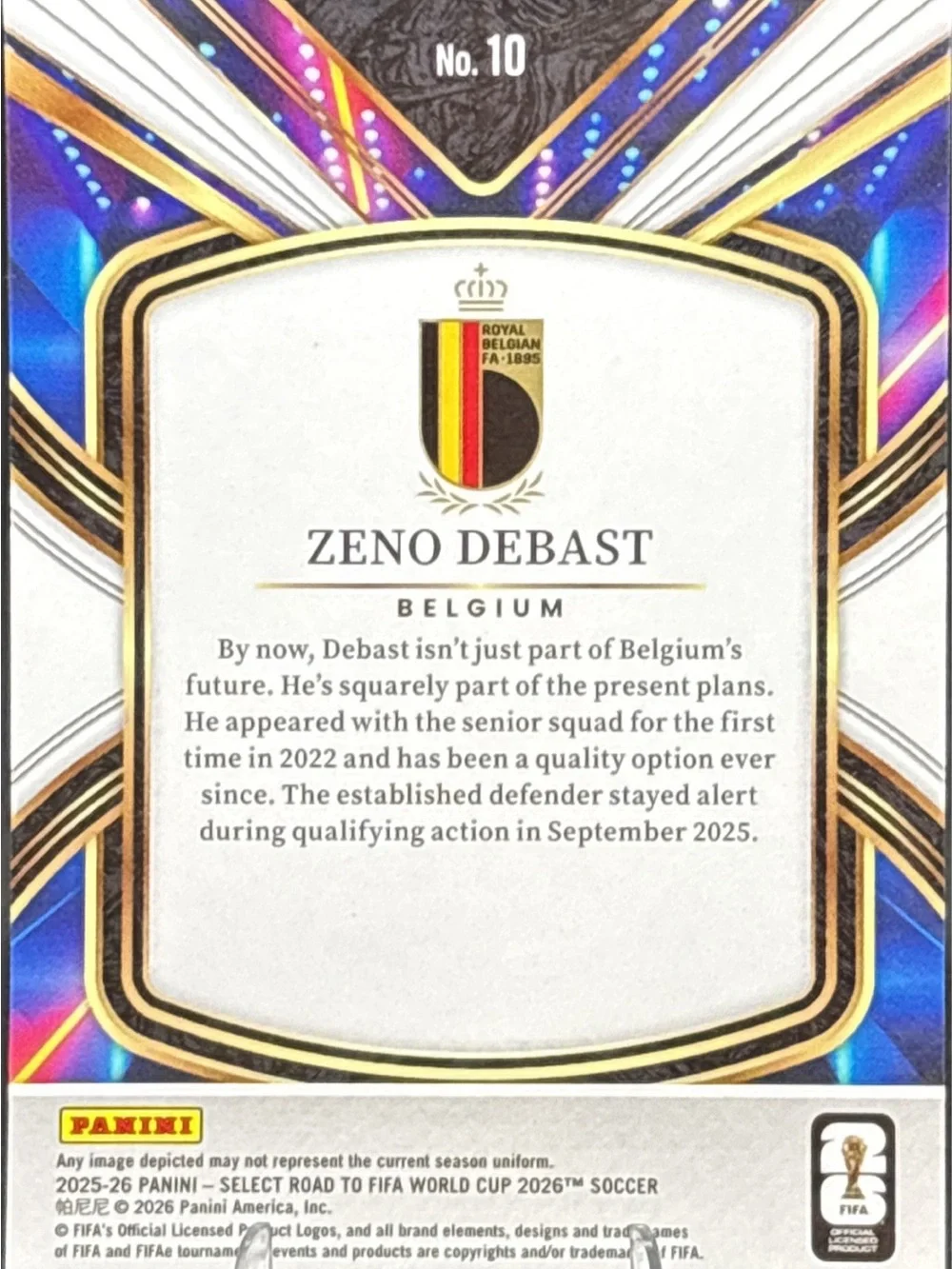 Panini Select Zeno Debast Future Holo Soccer Trading Card
